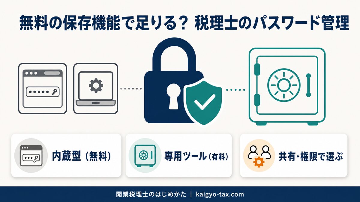 無料の保存機能で足りる？ 税理士のパスワード管理
