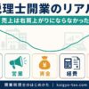 税理士開業から半年間のリアルを示すインフォグラフィック。売上・営業・資金・経費・失敗の5つの視点を表す。