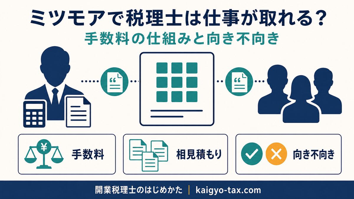 ミツモアで税理士は仕事が取れるかを解説する記事のアイキャッチ画像