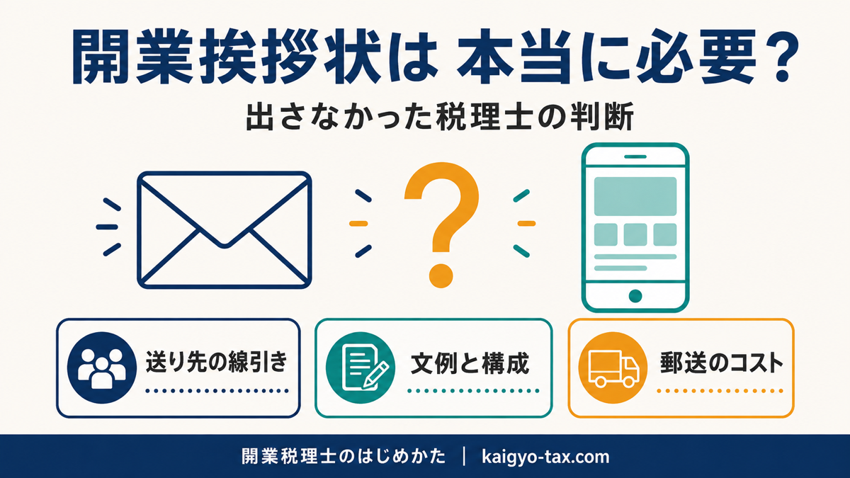 税理士の開業挨拶状を出すか出さないかを整理した解説画像